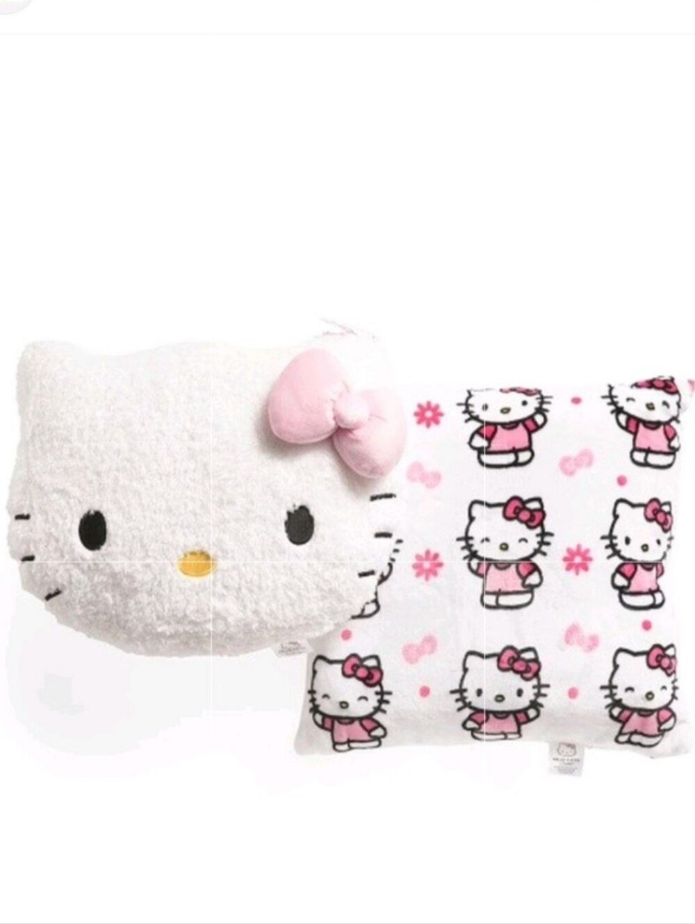 Hello Kitty Decorative Pillow & Pillow Figural Set Of 2 - Pink Bow BNWT SO